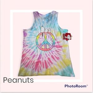 BNWT Peanuts Snoopy Peace Tie Dye Tank Top